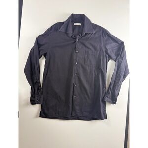 Ermenegildo Zegna Mens Navy Blue Long Sleeve Button Down Shirt Size L Turkey